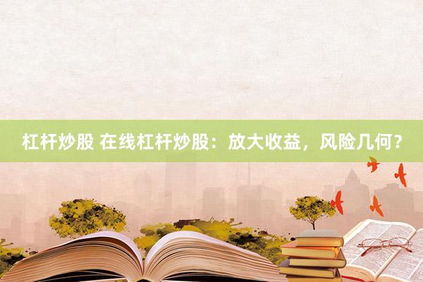 杠杆炒股 在线杠杆炒股：放大收益，风险几何？