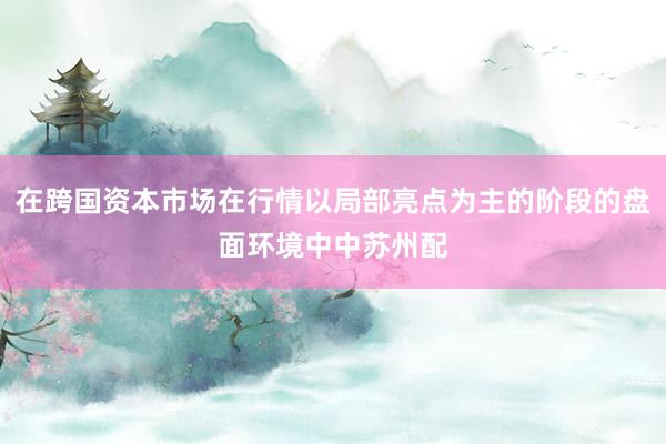 在跨国资本市场在行情以局部亮点为主的阶段的盘面环境中中苏州配