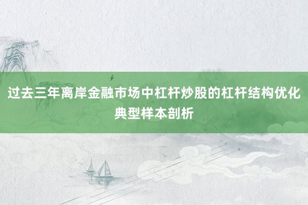 过去三年离岸金融市场中杠杆炒股的杠杆结构优化典型样本剖析